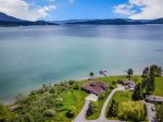 Aerial of home on Oden Bay, Lake Pend Oreille.